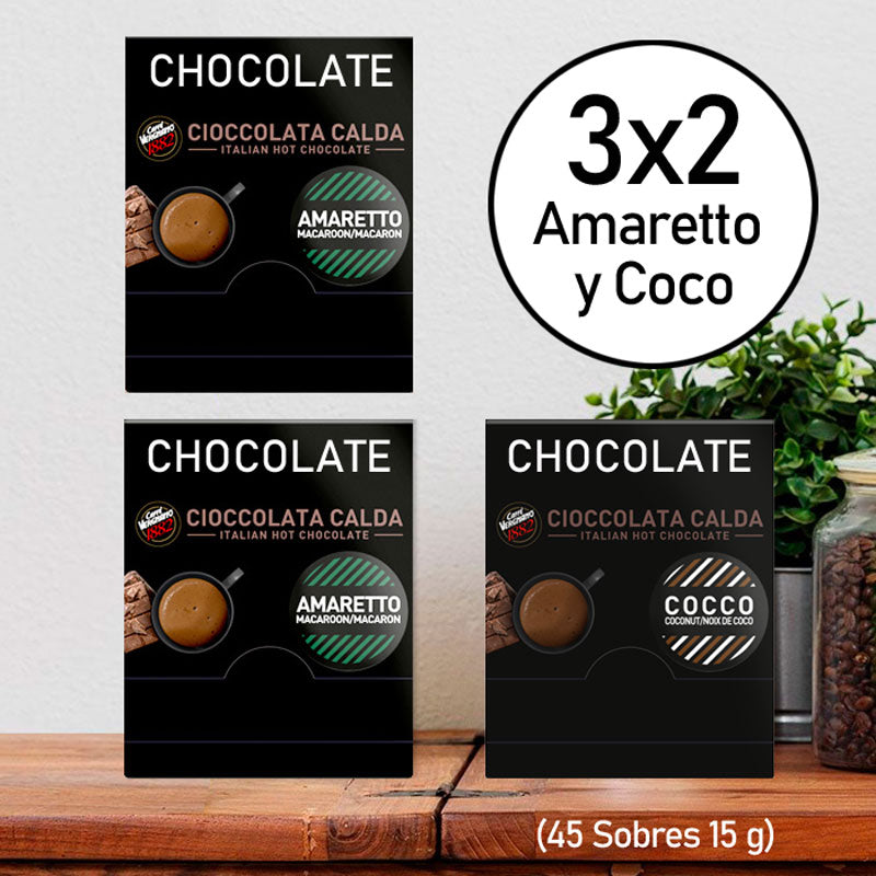 3 X 2 CHOCOLATE AMARETTO +  1 CHOCOLATE COCO DE REGALO