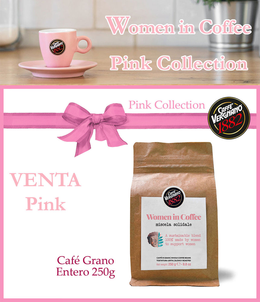 CAFÉ EN GRANO VERGNANO Women in coffee 85% Arabica / 15% Robusta 250g + Taza rosada
